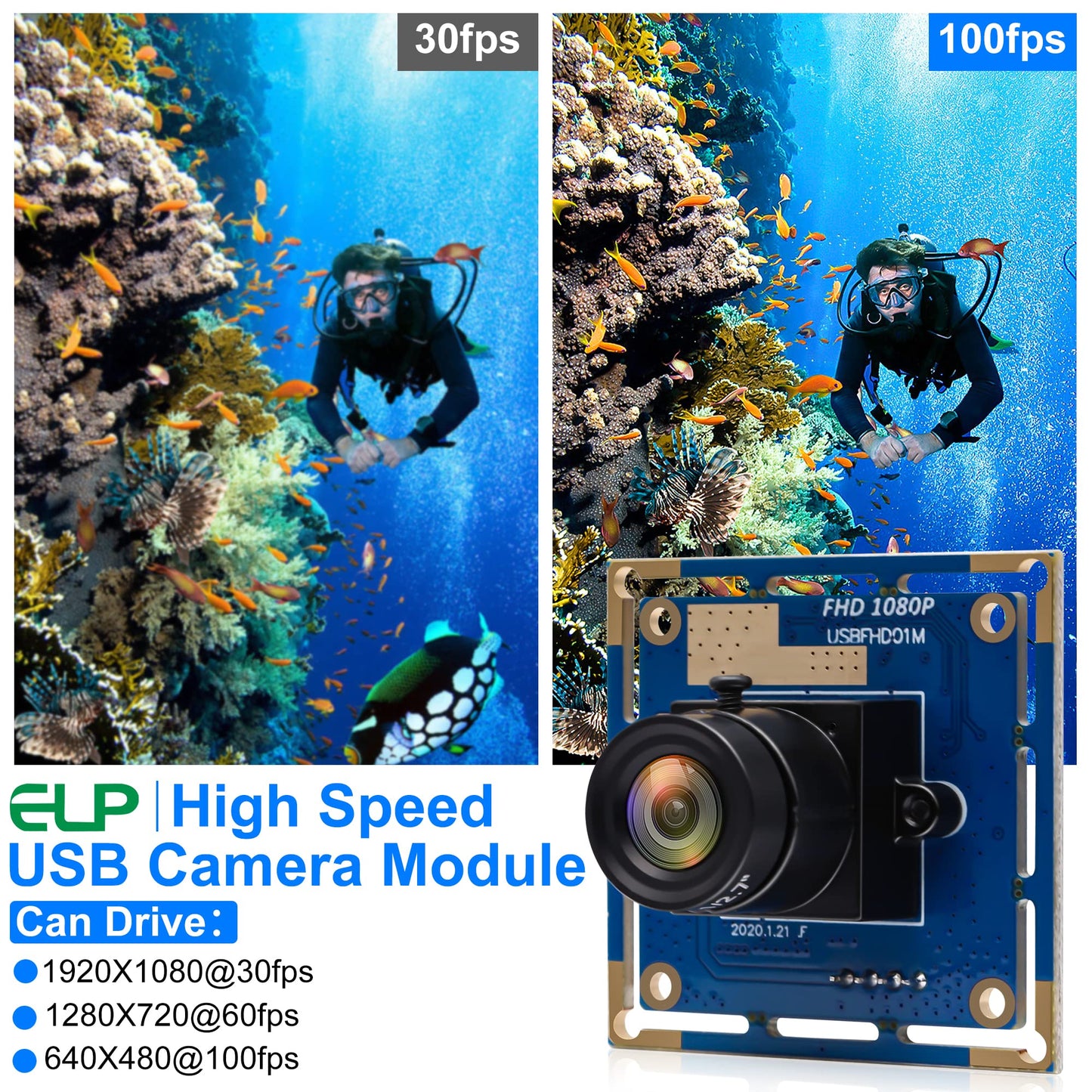 ELP 1080P USB Security Camera Module High Speed 2megapixel HD Free Driver USB with Camera Wide Angle PC Camera Raspberry Pi Developing Board Mini UVC