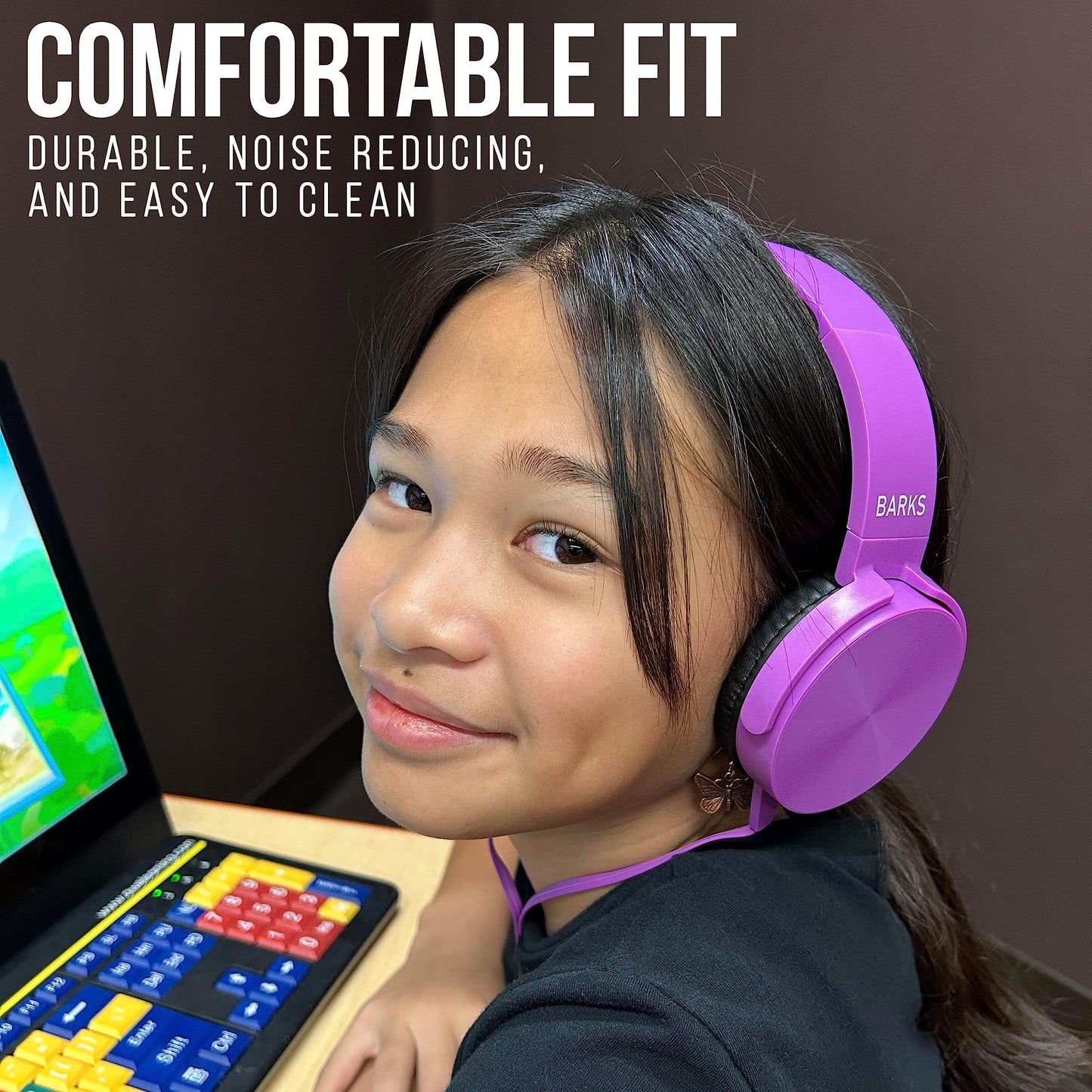 Barks Classroom Headphones (10 Pack, Mixed Colors) - On-Ear Premium Student Bulk Headphones: Perfect for Kids K-12, Schools & Class Sets (Colorful