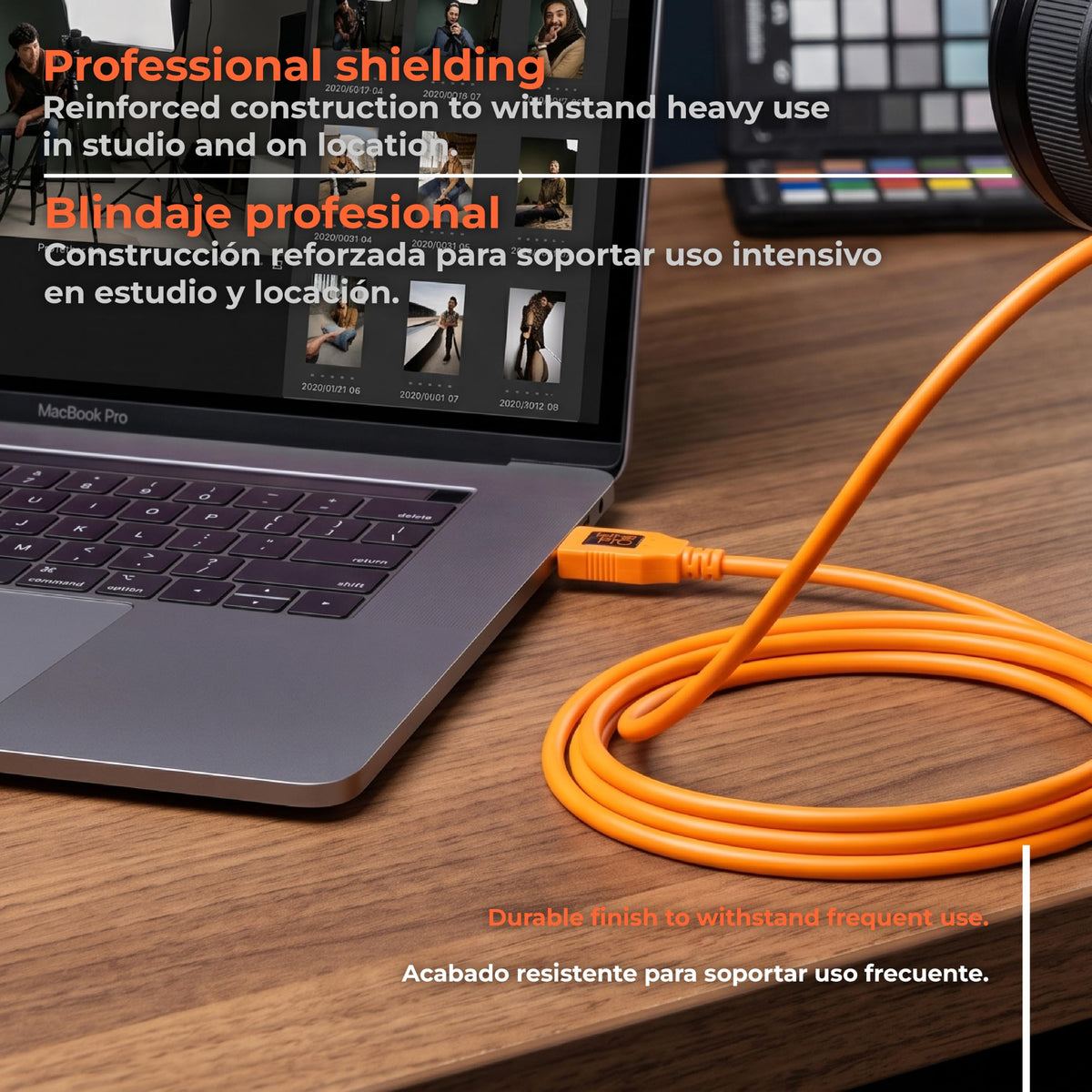 Tether Tools TetherPro USB 3.0 to Micro-B Right Angle Cable | for Fast Transfer and Connection Between Camera and Computer | High Visibility Orange |