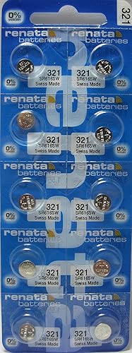 Renata 321 SR616SW SR616 D321 V321 SR65 GP321 LR65 Silver Oxide Mercury Free Electronic Batteries x 10