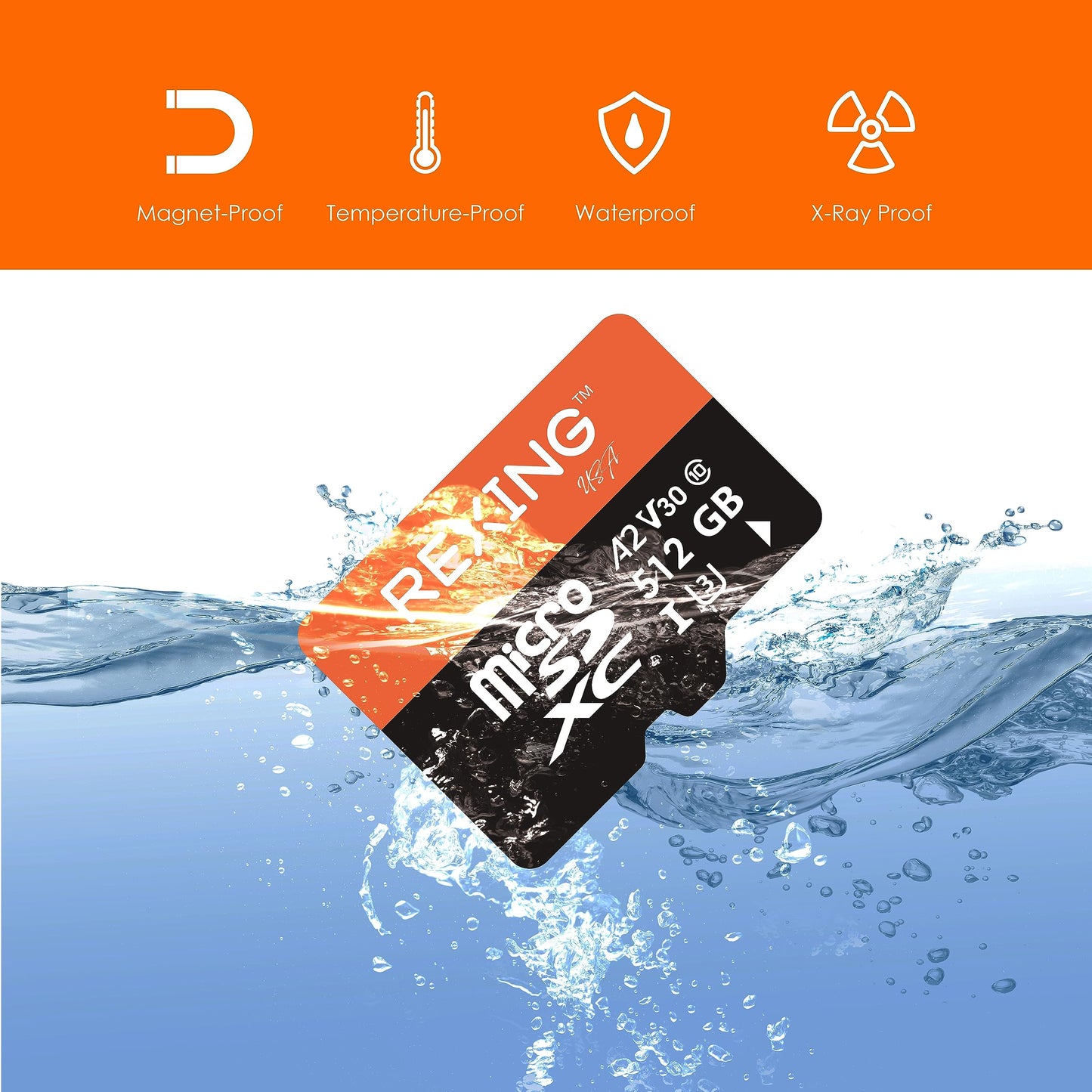 RexingUSA 512GB MicroSD Card - 512GB Memory Card for Dash cam, Class 10, A2, V30, U3, 4K Video Recording, UHS-3, High-Speed Card