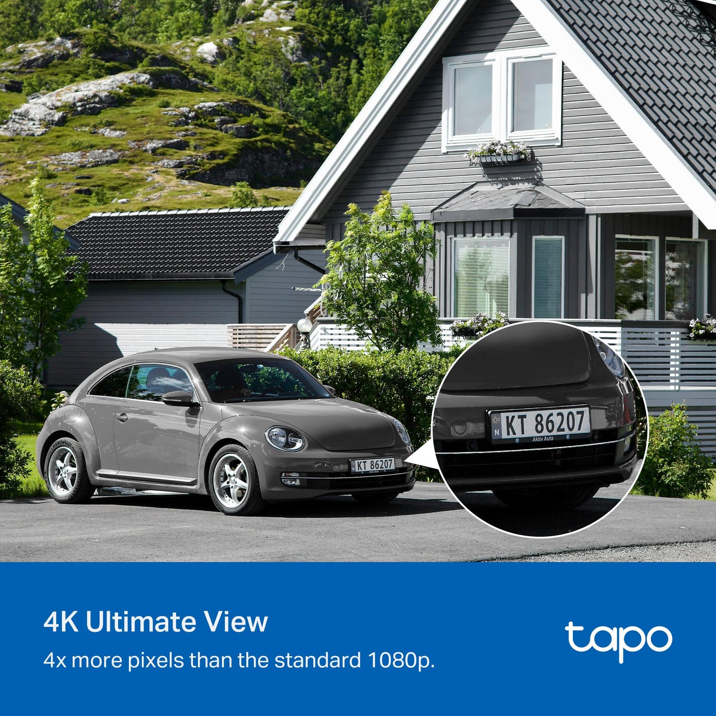 Tapo 4K Outdoor Pan/Tilt Wireless Security Camera - Battery with Solar Charging, 360° Motion Track, 24/7 Capture, Person/Vehicle Detection