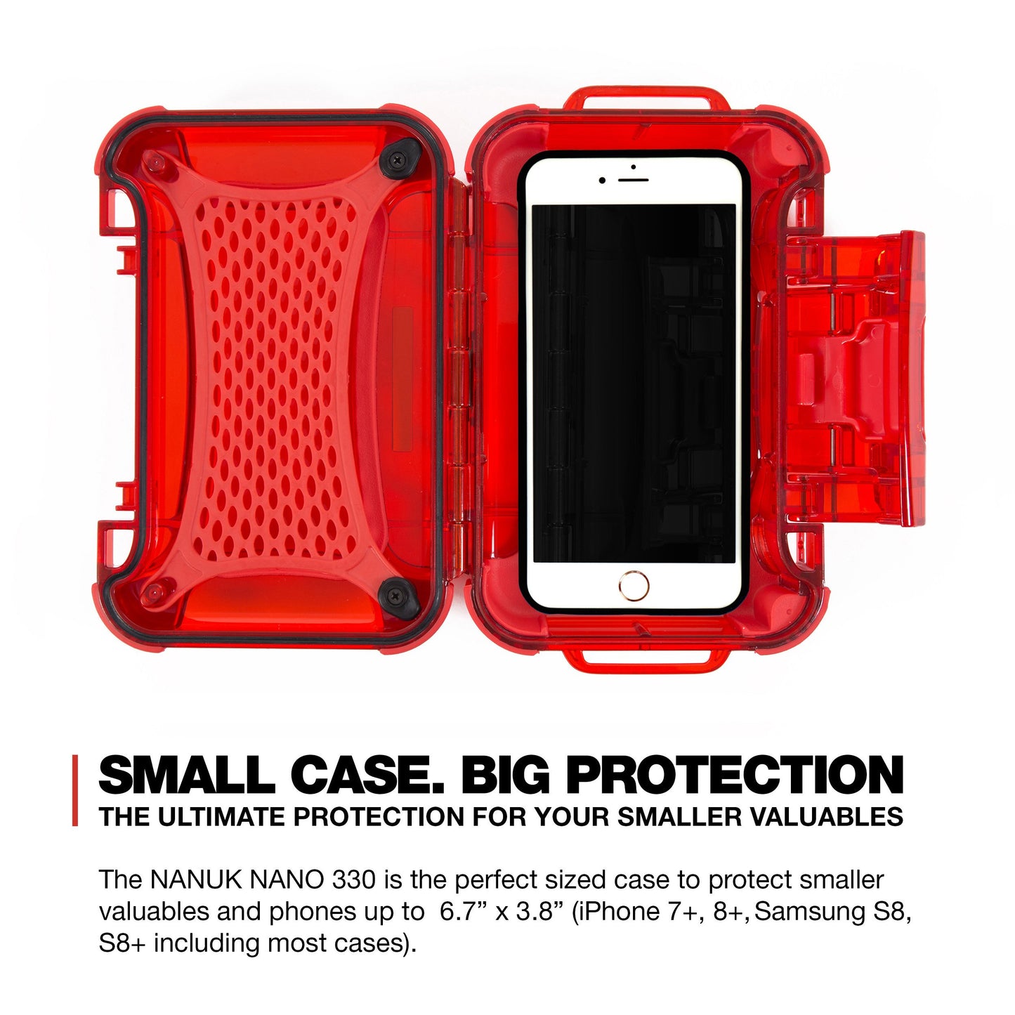 Nanuk 330-0009 Nano Series Waterproof Large Hard Case for Phones, Cameras and Electronics (Red)