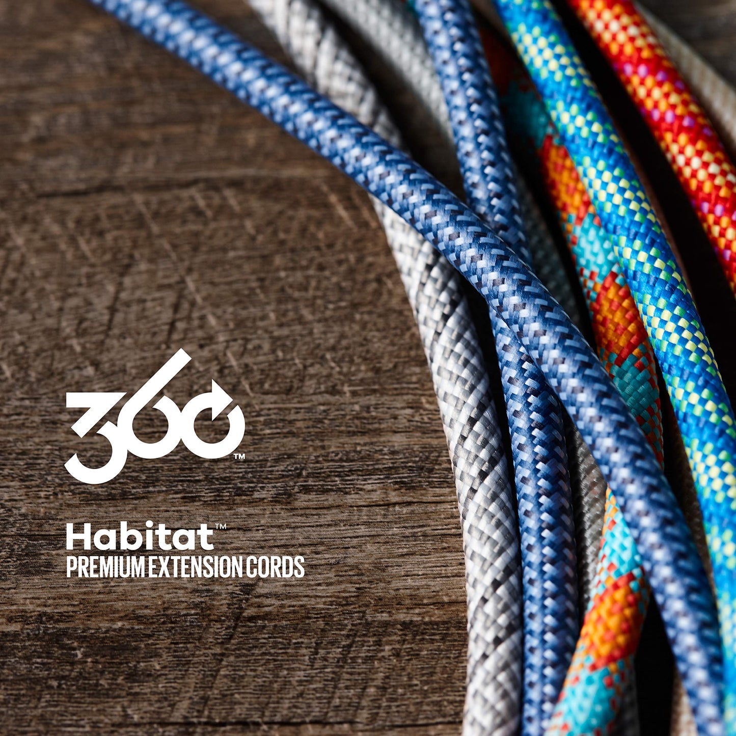 360 Electrical Habitat 4.8, 6 ft 4-Port USB Extension Cord, Durable Braided Casing, Mint Julep, 4.8A, USB Charger Cable, Power Strip USB Hub Charging
