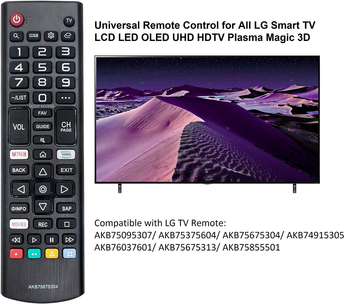 AKB75675304 Universal Remote Control for LG-TV-Remote All LG LCD LED HDTV Smart TVs