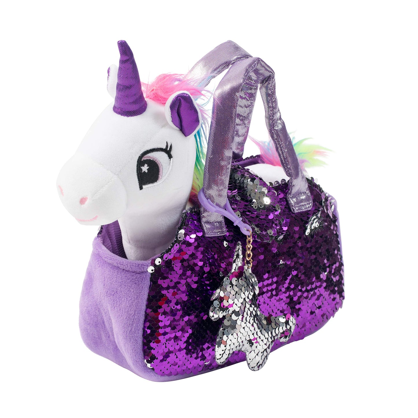 Little Jupiter Plush Pet Set w/Purse - Unicorn Stuffed Animals for Girls - Plush - Stuffed Unicorns - Gift for Age 4-5 - 6-7 yrs (White Unicorn)