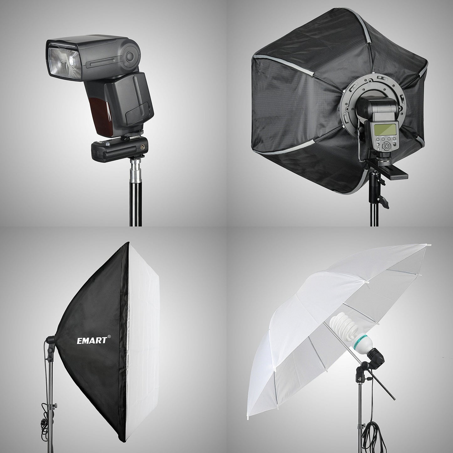 EMART 8.5 Ft Light Stand for Photography, 2 Pack Portable Photo Video Lighting Tripod for Speedlight, Flash, Softbox, Strobe, Camera, Selfie
