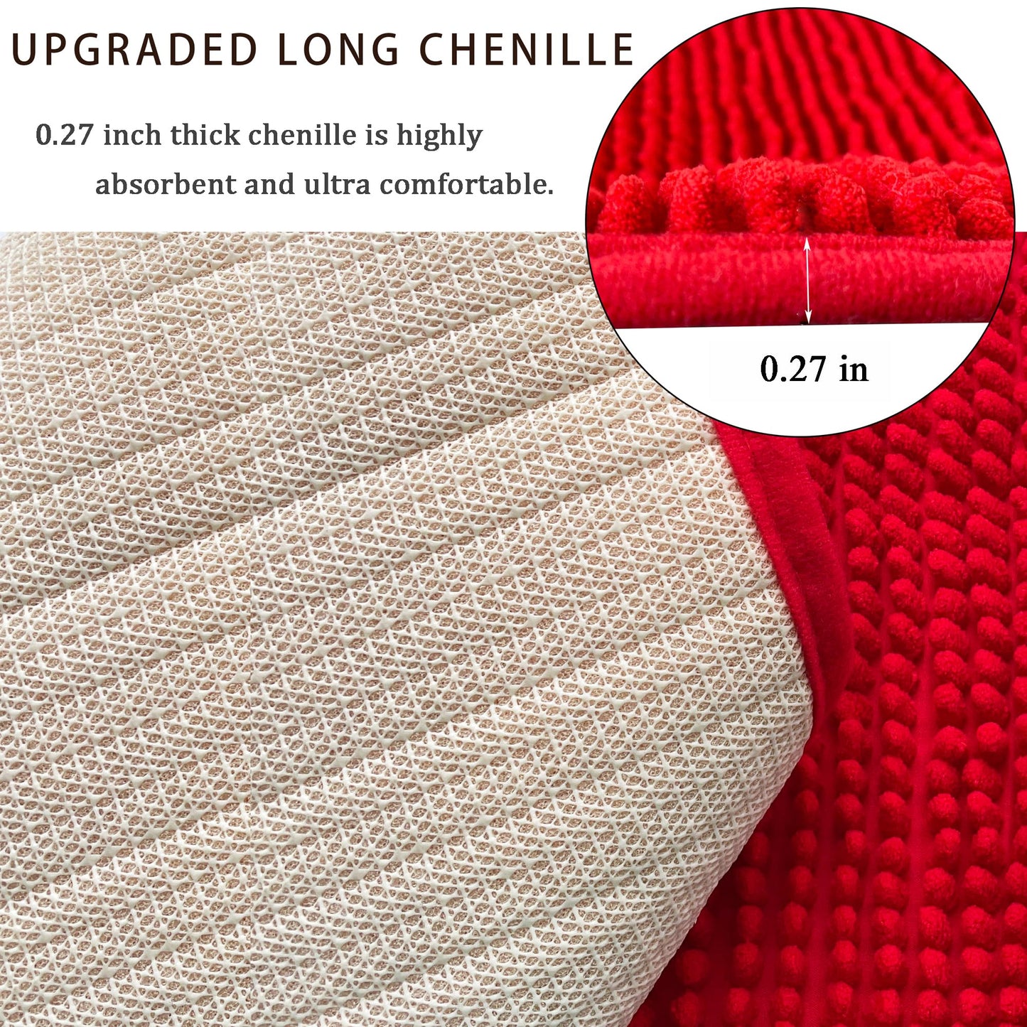 Eanpet Chenille Bath Mat Microfiber Floor Mat Baby Bath Mat for Kids Washable Bathroom Dry Fast Water Absorbent Shower Mat Area Rug (15.3" x 23.2"…