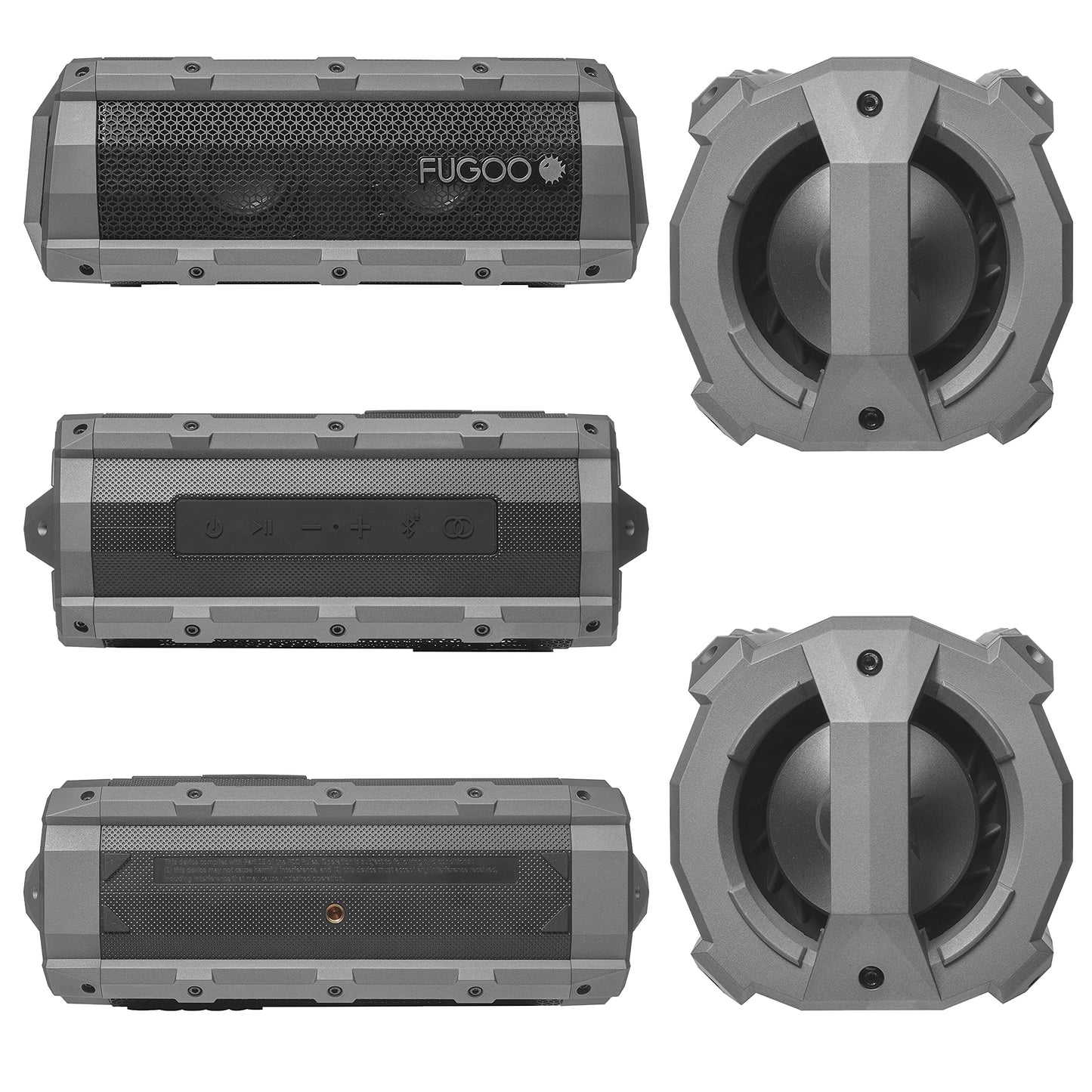 FUGOO Element | Portable Bluetooth Speaker, 360 Audio, 60W, IPX7 Rating, Up to 40 Hours Playtime | Floats on Water | Built-in Mic - Siri/Google Now