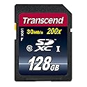 Transcend 128GB SDXC Class 10 Flash Memory Card Up to 30MB/s (TS128GSDXC10E)