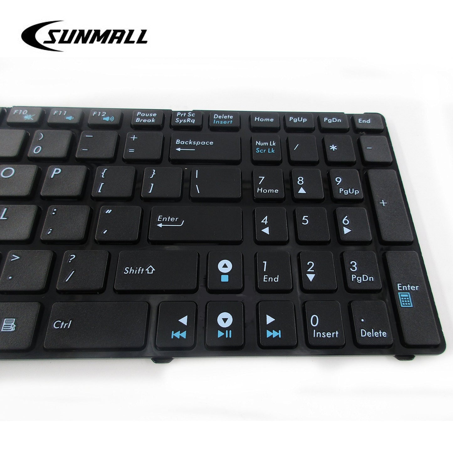 SUNMALL Keyboard Replacement Without Backlit Compatible with A52 F50 X53E A53S K53 K53S K54 G73S X73E Series Laptop Black US Layout