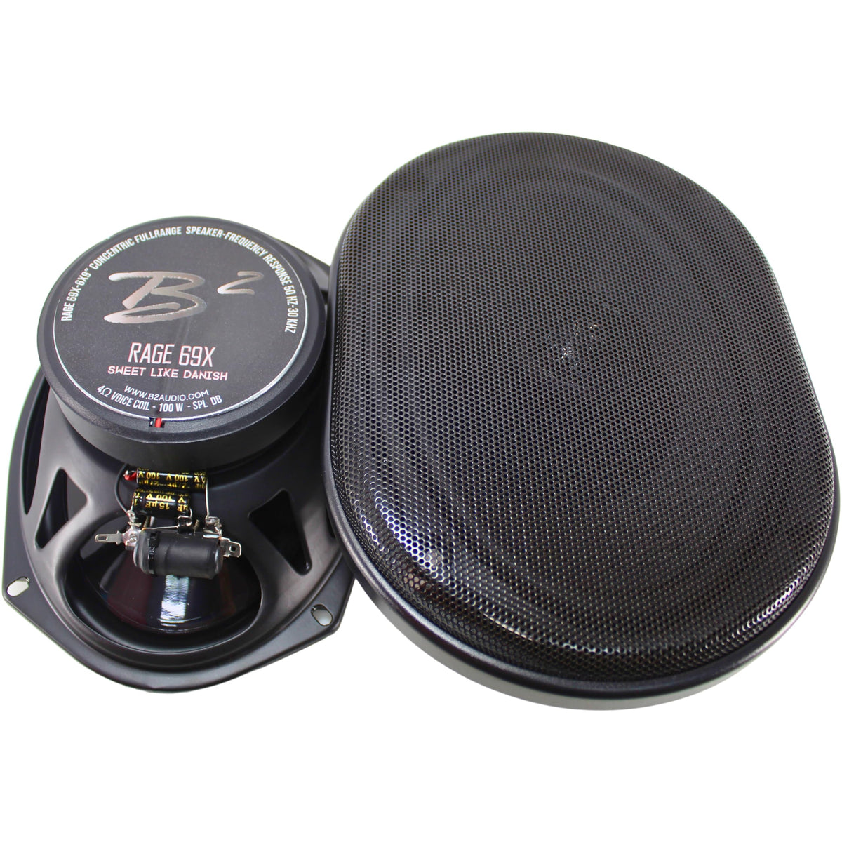 B2 Audio Rage Series Pair of 6x9 4-Ohm 100 Watt RMS Coaxial Speakers RAGE69X