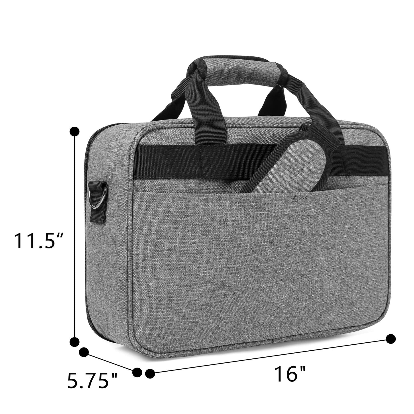 LUXJA Projector Case, Projector Bag with Protective Laptop Sleeve, Projector Carrying Case with Accessories Pockets, Large(16 x 11.5 x 5.75 Inches)