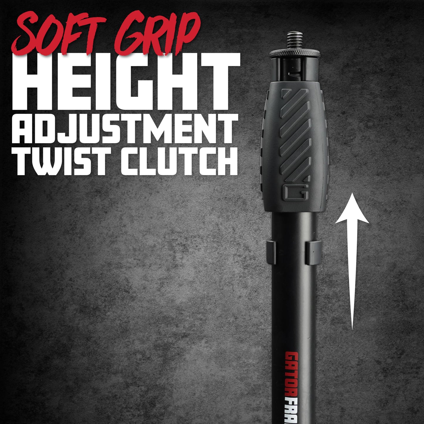 Gator Frameworks Microphone Stand with 10" Weighted Base and Soft Grip Twist Clutch Height Adjustment, (GFW-MIC-1000)