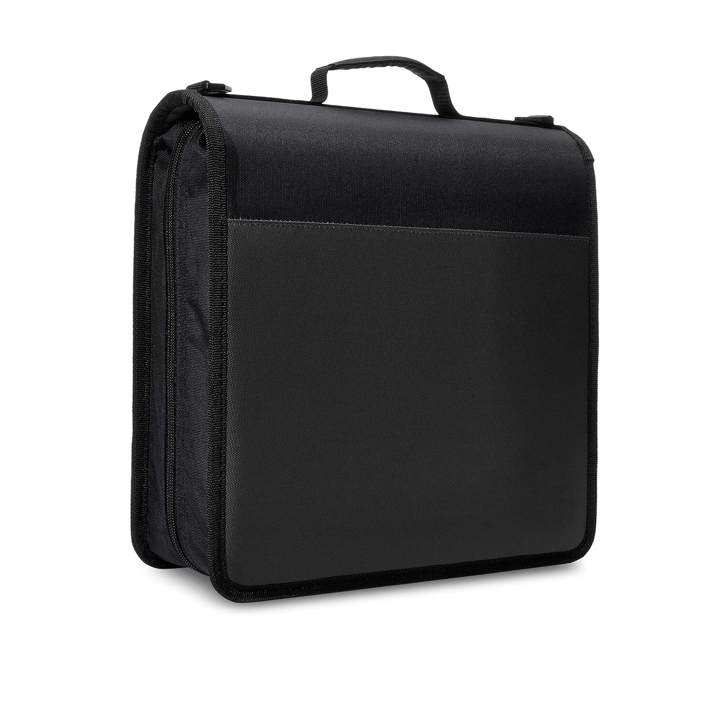 Amazon Basics 3-Ring Binder with Zipper - O-Ring, 3 Inch, Black-Pack of 4