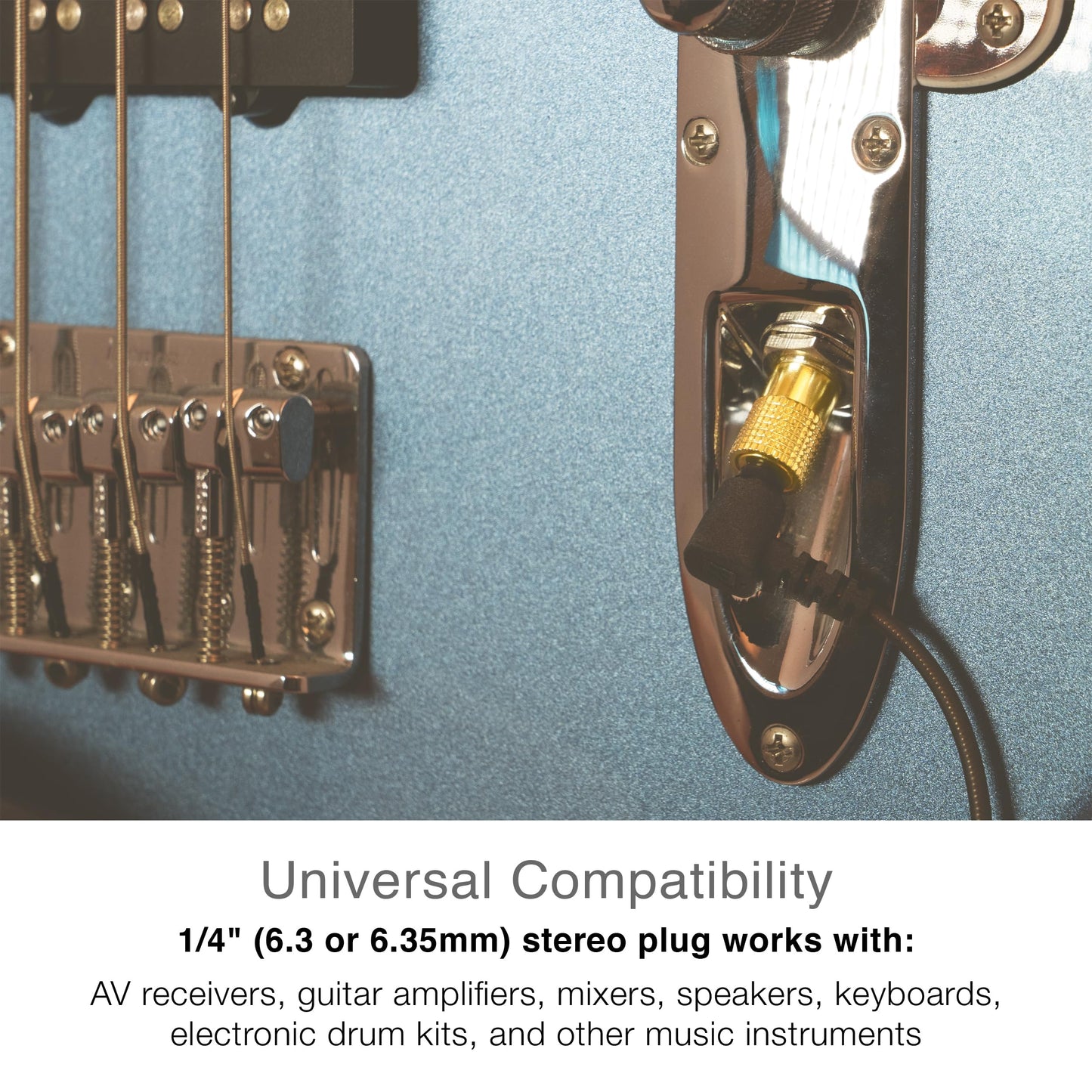 MEE audio 1/4 inch Stereo Audio Adapter, 3.5mm (1/8") Female to 6.3mm (1/4") Male Converter, Gold Plated, TRS and TRRS Compatible for Headphones