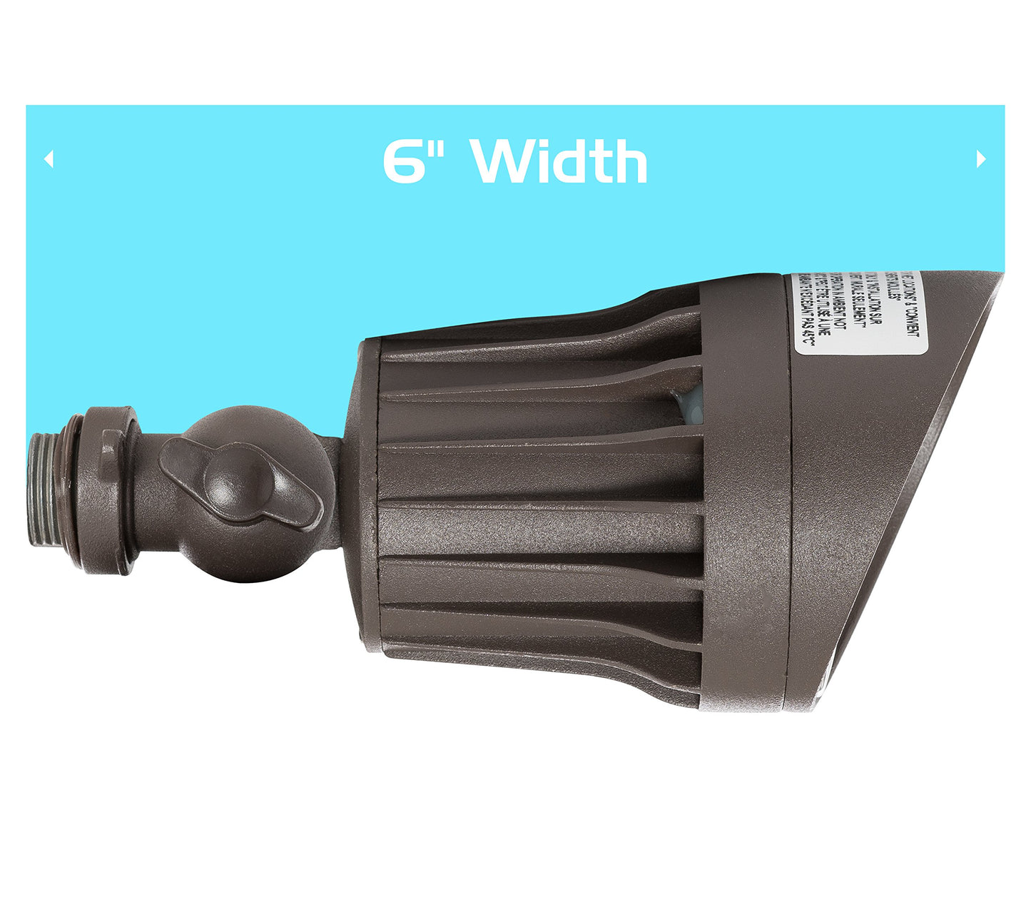 Westgate FLS-10W-50K-BR LED Security/Flood Lights Outdoor, 10W, Die-Cast Aluminum, 1 Lamp Head, 5000K, 950lm, IP65, 100-130VAC, 70,000 Hr Lifespan