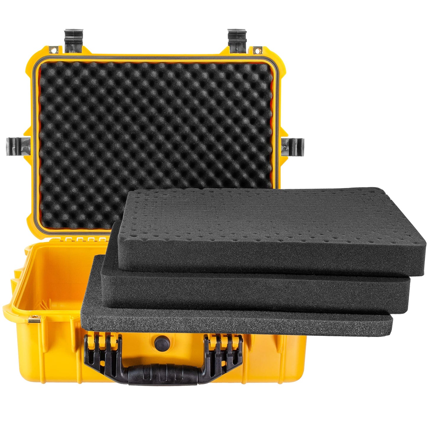 Eylar Large 20 Inch Protective Camera Case Water and Shock Proof With Foam (Yellow)