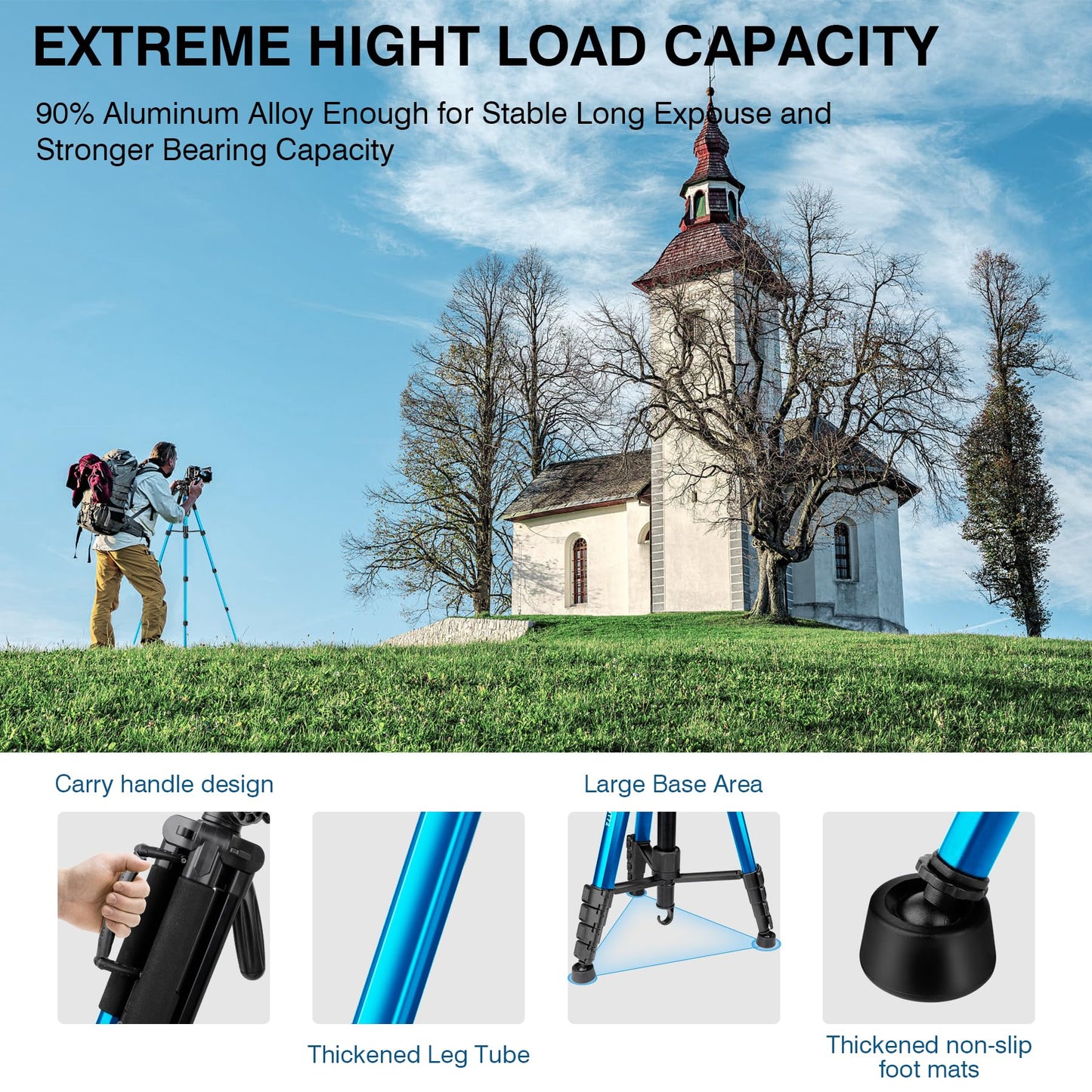 Victiv 72 inch Camera Tripod, Tall Tripod for Camera Cell Phone, Heavy Duty Camera Tripod Stand, Professional Aluminum Monopod, Compatible with Canon