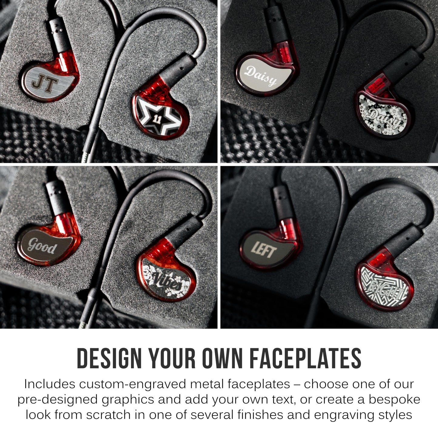 MEE audio Personalized M6 PRO in Ear Monitor Headphones for Musicians w/Engraved Metal Faceplates: Choose an Artwork and/or Add Custom Text, Noise