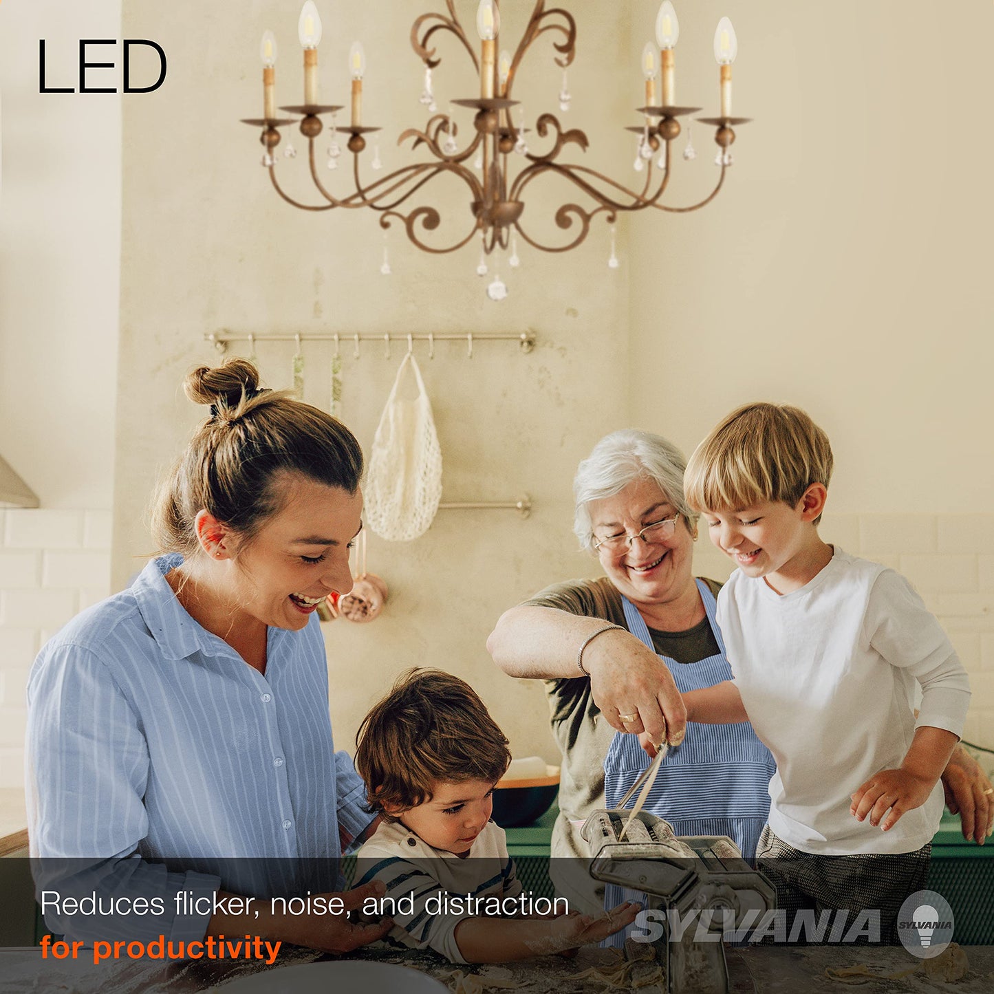 Sylvania ECO LED B10 Light Bulb, 50W = 3.5W, 7 Year, 450 Lumens, Non-Dimmable, Clear, 2700K, Soft White - 6 Pack (40879)
