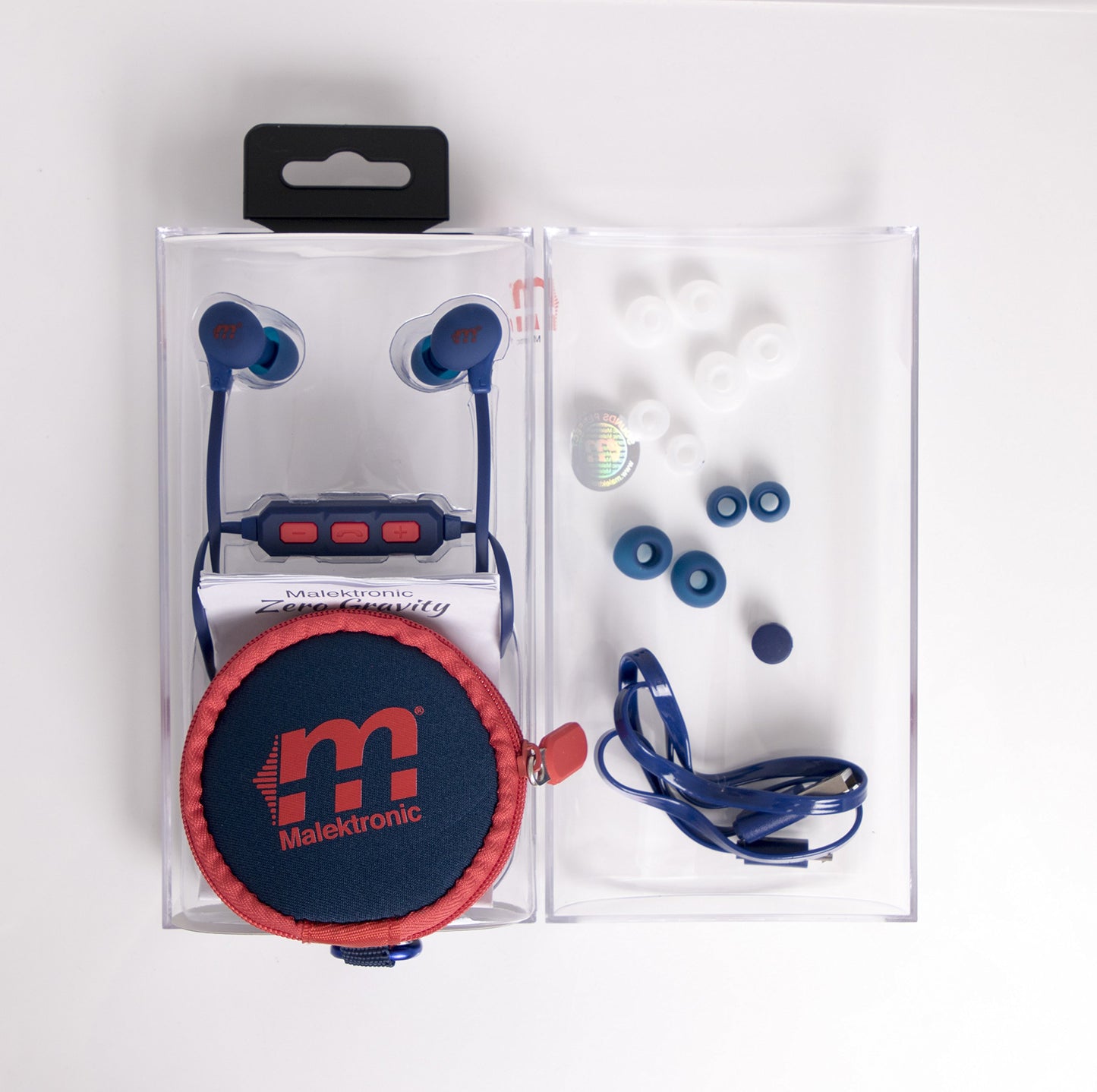 Malektronic Defective No Warranty Zero Gravity Wireless Earphones - Bolts Blue