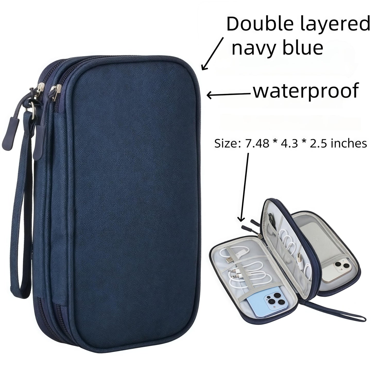 Electronic Organizer Travel Cable Accessories BagPouch Portable Waterproof Storage Bag Electronic Organizer Case for Cable, Mouse,USB Cable,Power