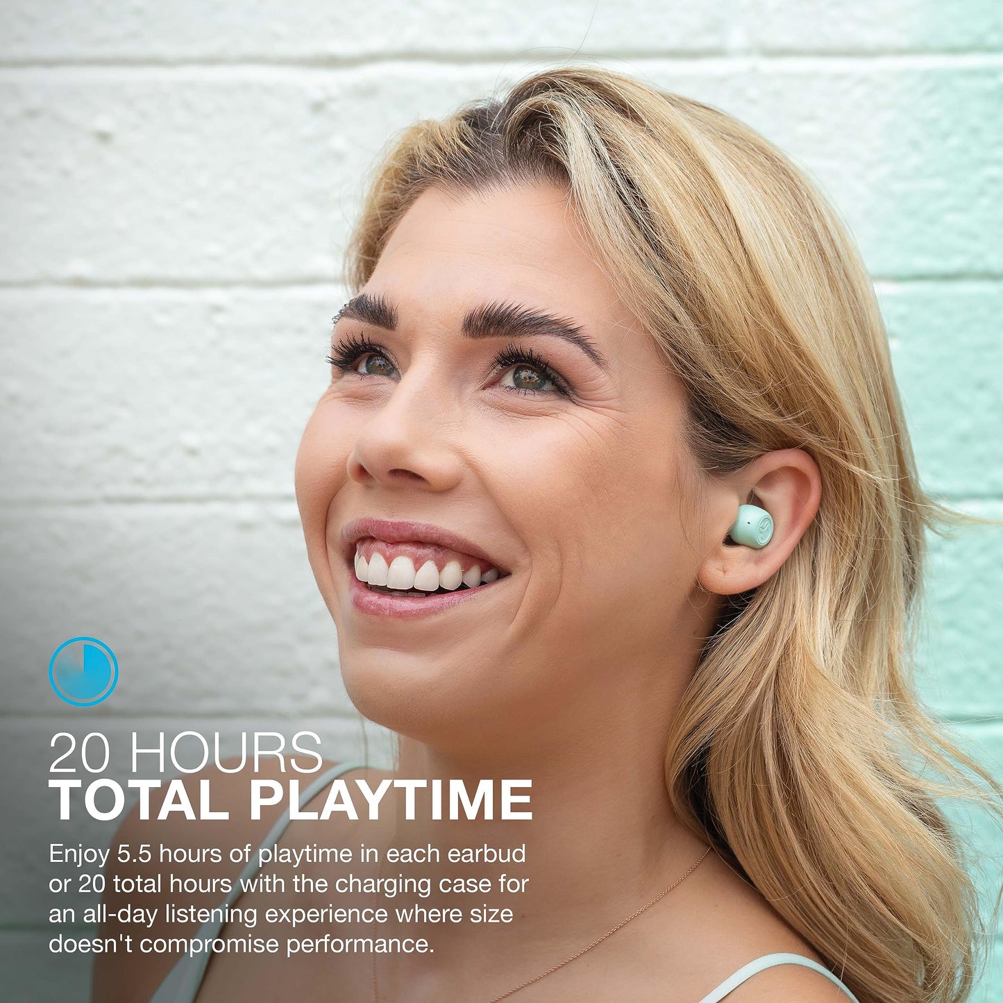 JLab JBuds Mini True Wireless Bluetooth Earbuds + Charging Case, Mint, IP55 Sweat and Dust Proof, Bluetooth Multipoint, Be Aware Audio, 3 EQ Sound