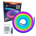 6.56ft LED Neon Rope Lights, Waterproof Music Sync Strip Lights with Remote & APP Control, USB-Powered Flexible Lighting for Christmas Halloween