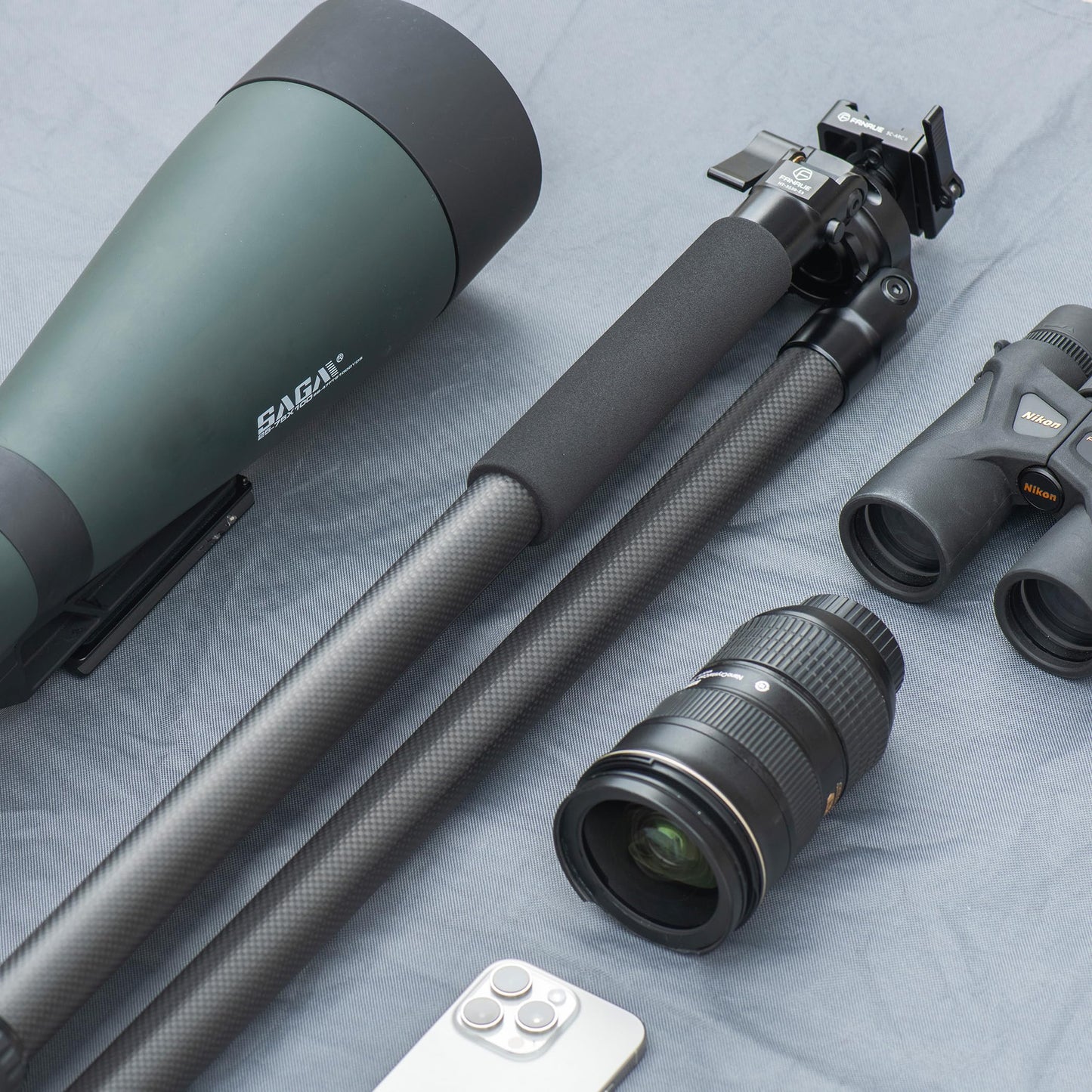 FANAUE HT-3630-65 Carbon Fiber Tripod with 65mm Ball Head - 360° Rotation, ARCA-Swiss Quick Release - 30KG Load, Lightweight & Heavy Duty,Photography
