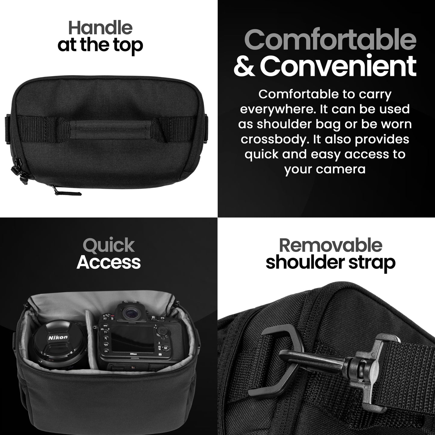 Tamrac Jazz 50 v2.0 Camera Bag for Photographers, Camera Case for Photography Accessories, Shoulder Bag for DSLR and Mirrorless Cameras, Crossbody