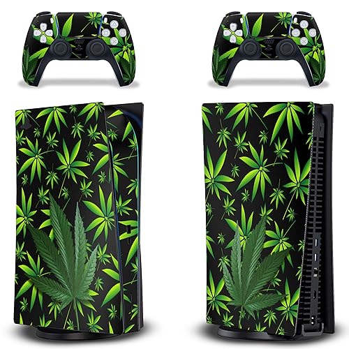 AMR Racing 247 Skins Graphics kit Sticker Decal Compatible with PS5 Playstation 5 and DualSense Controllers - Weeds Black