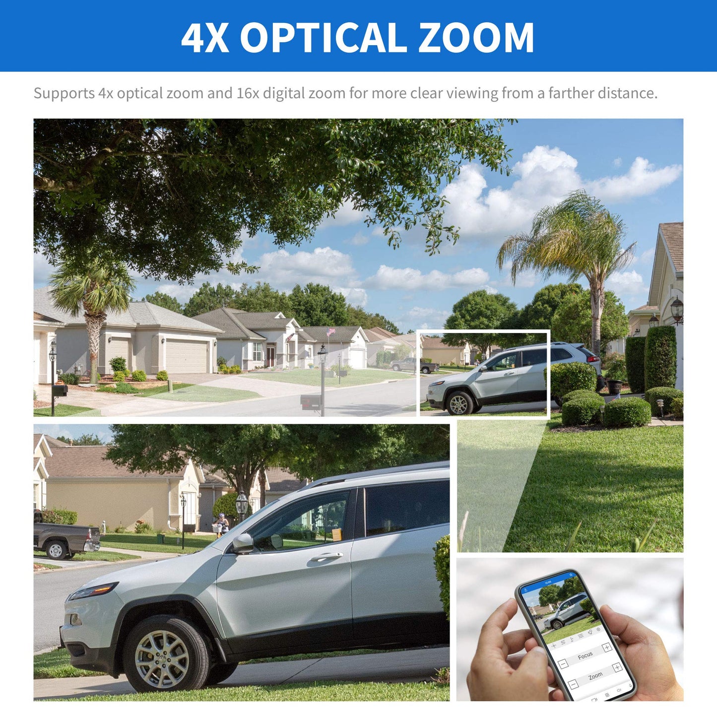 GW Security 4K 8MP Outdoor/Indoor 2.8-12mm 4X Motorized Zoom Lens PoE IP Microphone Video & Audio Bullet Security Camera (GW8550MMIC)