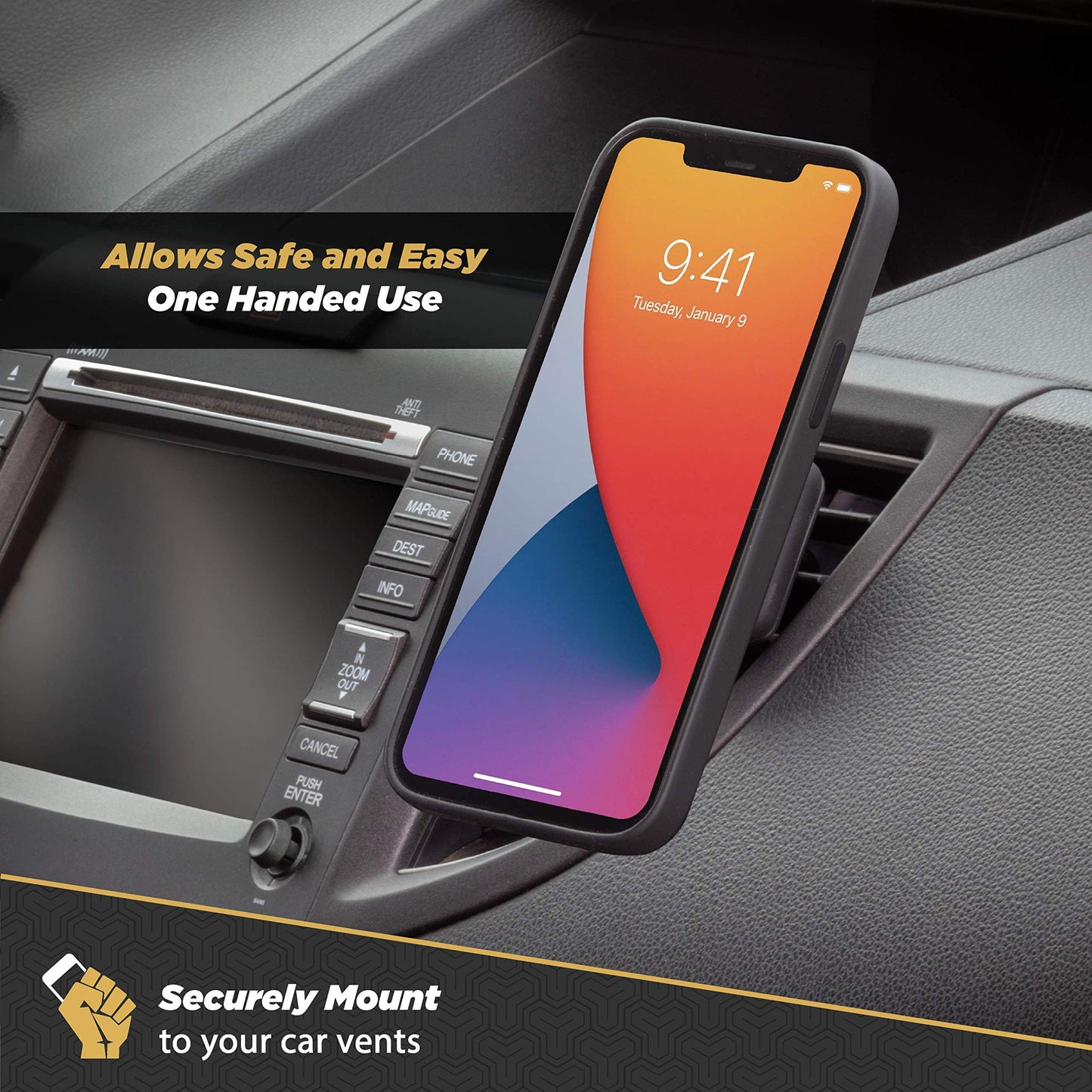 Scosche MAGVM2I MagicMount Magnetic Car Phone Holder, Strong Magnet Car Mount for iPhone and Android, Secure Magnetic Cell Phone Mount for Air Vent