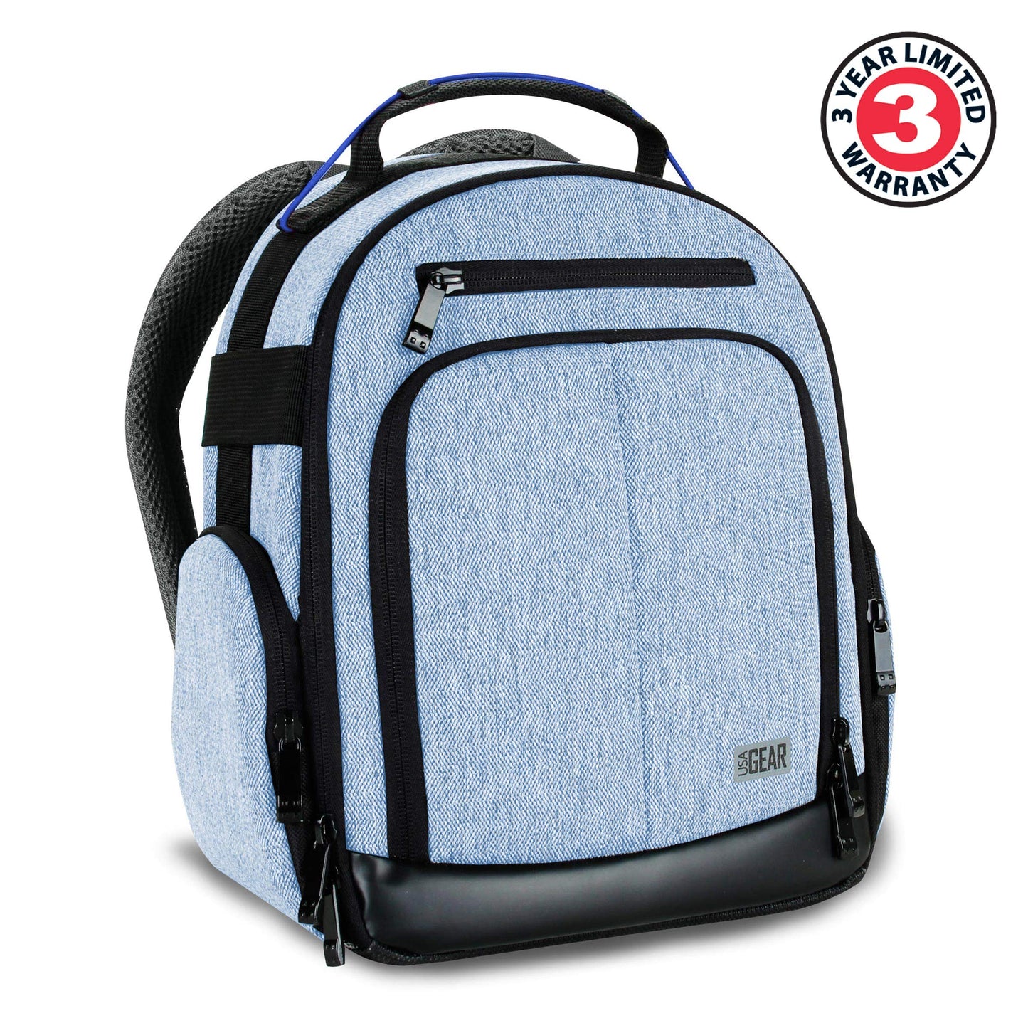 USA Gear Portable Camera Backpack for DSLR with Customizable Accessory Dividers, Weather Resistant Bottom and Comfortable Back Support - Compatible