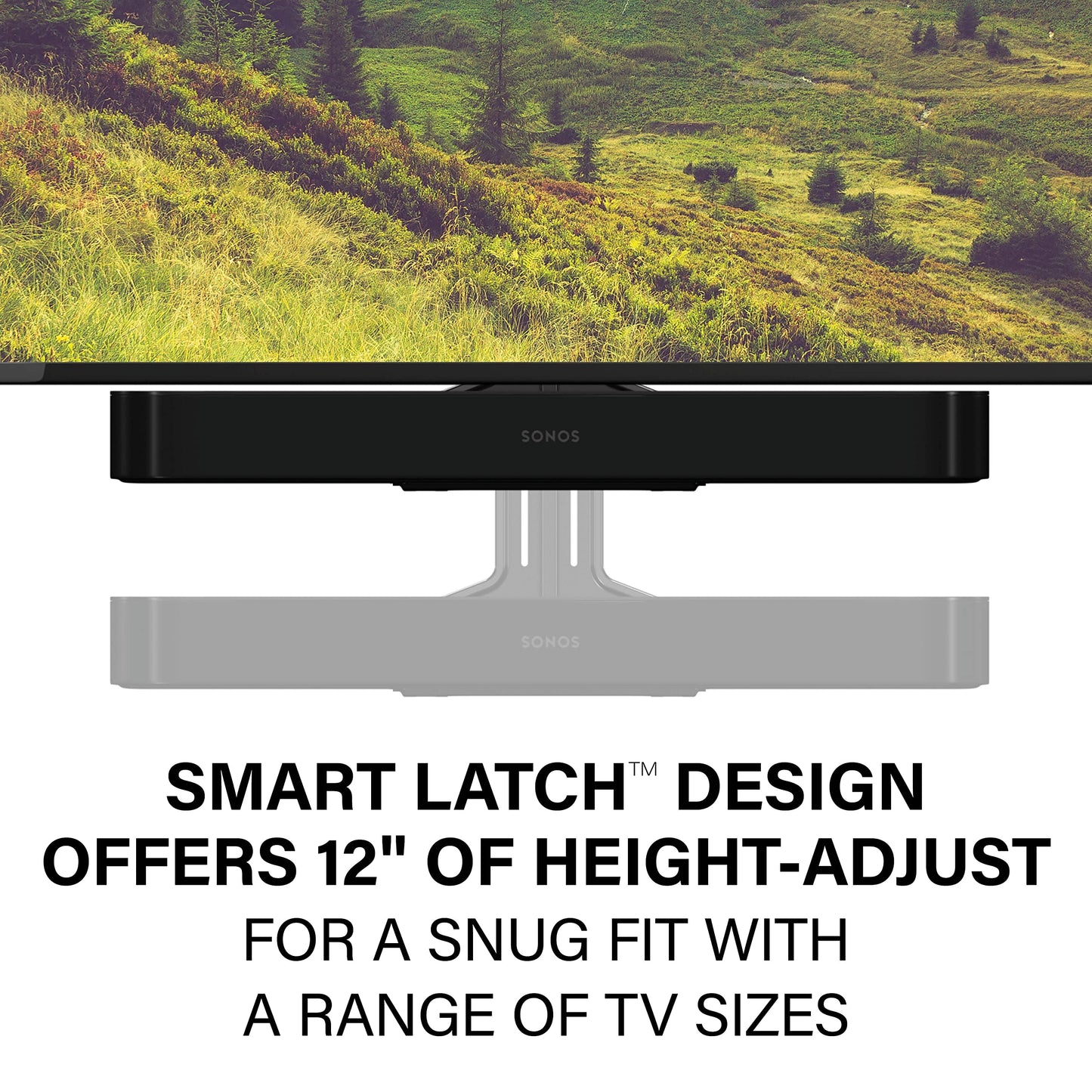 SANUS Soundbar Mount for Sonos Beam Gen 1 & 2 - Height Adjustable up to 12" & Designed to Work with Any TV - Custom Fit to Sonos Beam Gen 1 & 2 for