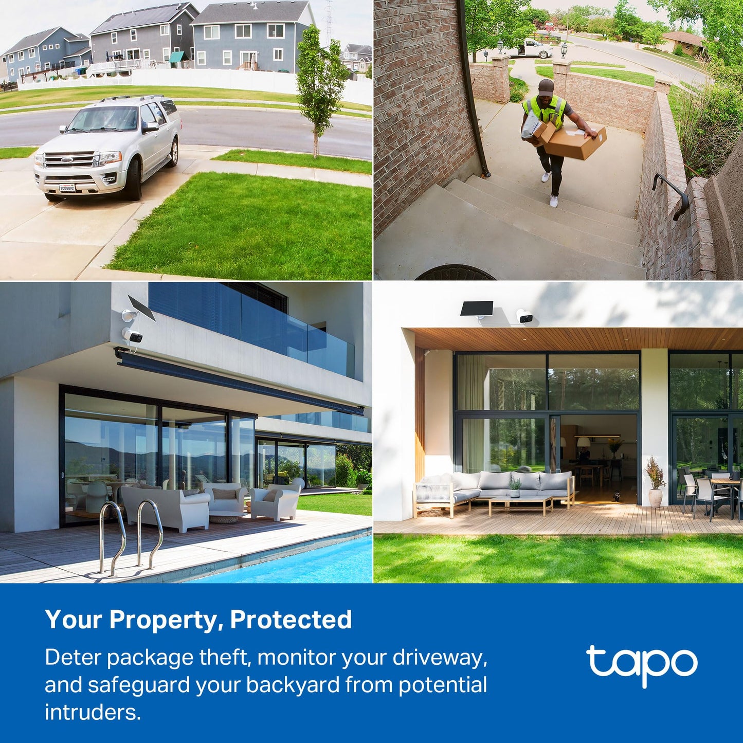 Tapo TP-Link C400 KIT Outdoor Battery Camera w/Solar Panel Base, Wireless, 1080P, Free Person/Vehicle Detection, SD/Cloud Storage, Color Night Vision