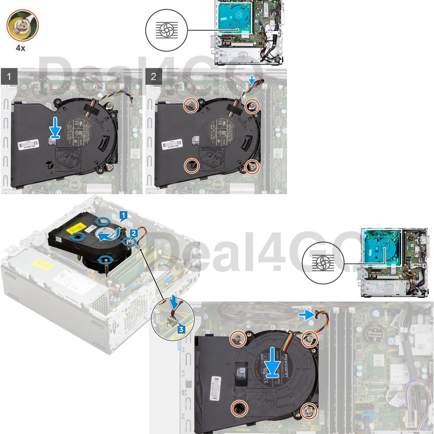 Deal4GO 65W CPU Cooling Fan Heatsink Assembly KGWT4 3CWF9 Replacement for Dell Optiplex 7060 7070 5060 5090 3070 3060 (SFF) Tower Desktop
