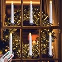 FREEPOWER Flameless Window Candles,Battery Opeated LED Taper Candle with Cycle Timer, Remote & Suction Cups,for Christmas Home Wedding Decor Pack of 9