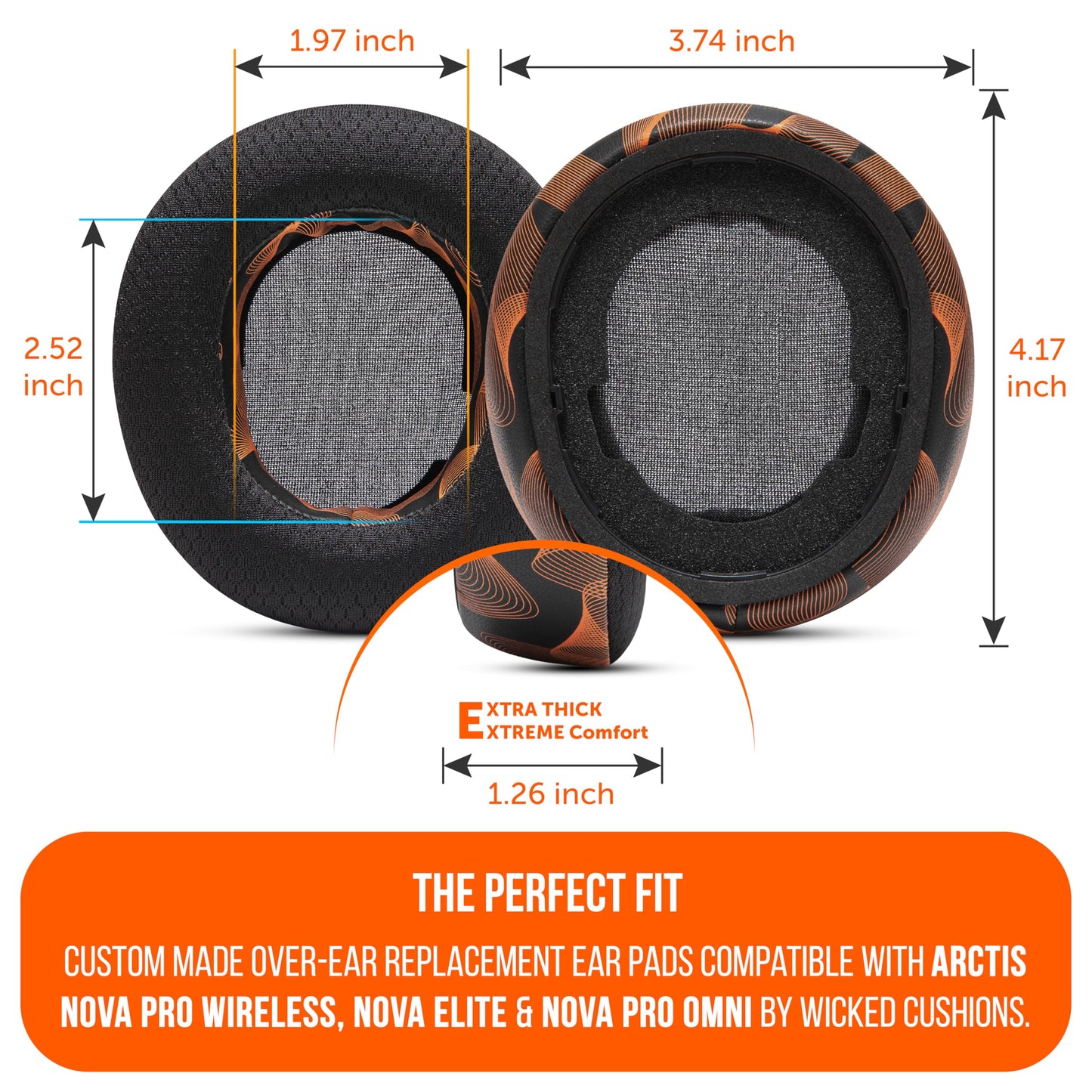 WC Mod Kit Nova Pro Wireless, Pro Omni, & Elite - Cooling Gel Earpads, Silicone Headband, & Side Plates for Arctis Nova Pro Wireless, Nova Elite