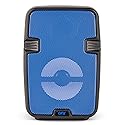 QFX BT-60-BL 4" Bluetooth Speaker with Microphone, AUX, USB Inputs - LED Party Lights - Rechargable True Wireless Stereo Portable Speaker - Blue