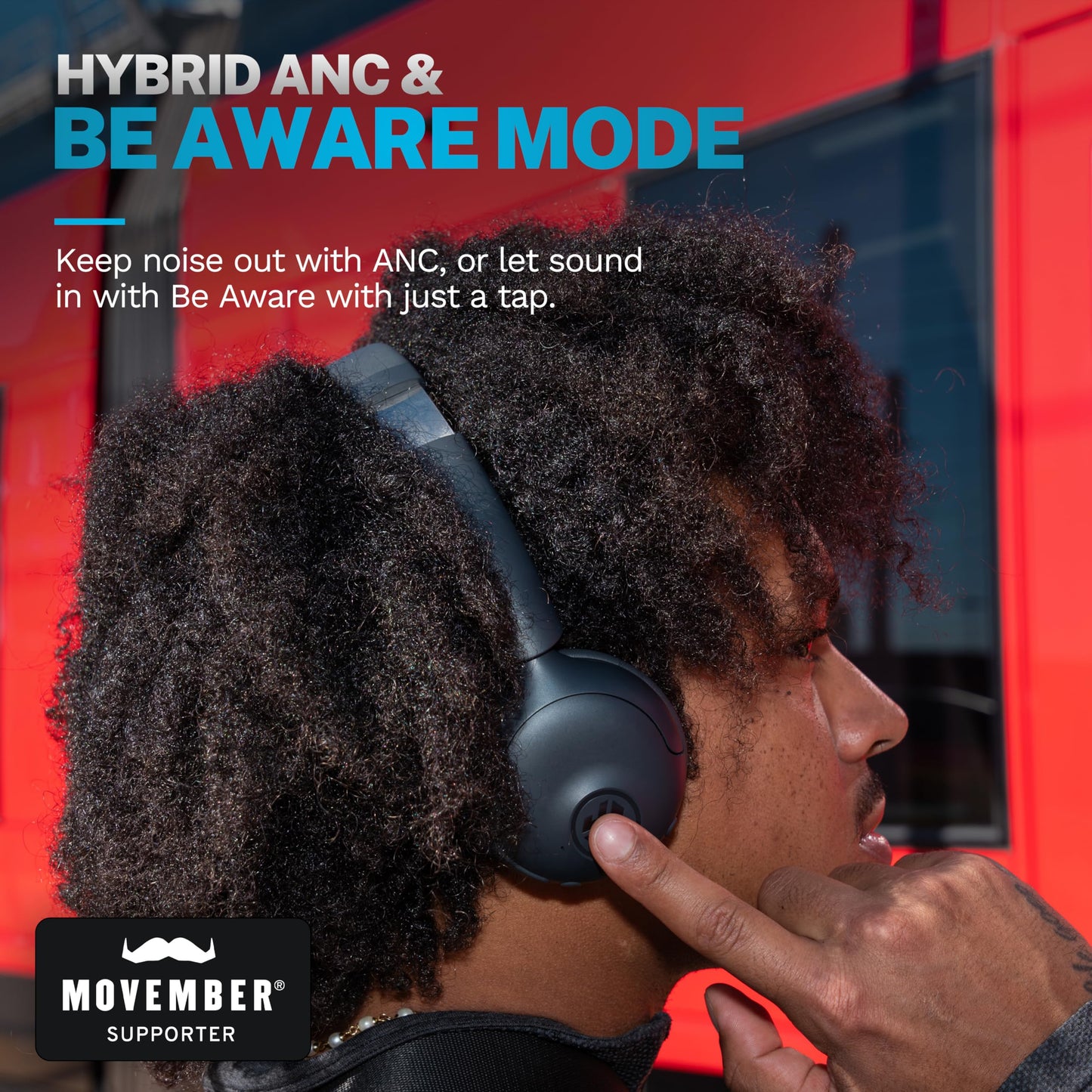JLab, Go Lux ANC, On Ear Headphones, Active Noise Cancelling, Bluetooth, Graphite