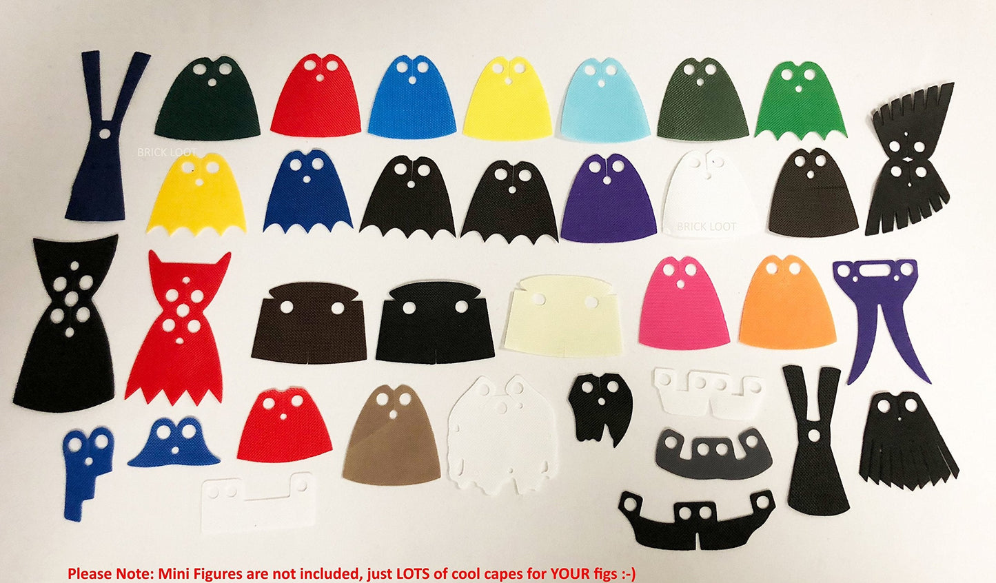 Brick Loot 35pc Superhero Capes Set – Mini Figure Accessories Compatible with Lego & Major Brands, Action Hero Toy Kit for Kids 6+