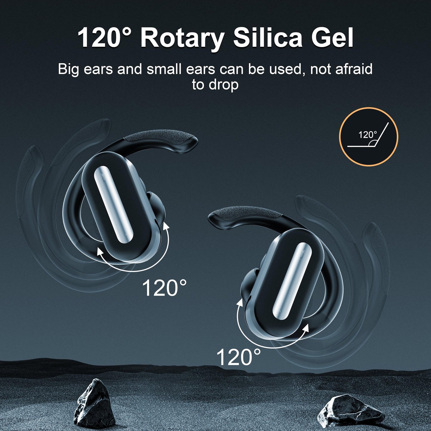TELKRO SP36 Sports Wireless Earbuds with earhooks, Bluetooth 5.4, Hi-Fi Stereo Sound, LED Display, Long-Lasting Battery Life, Waterproof Sport