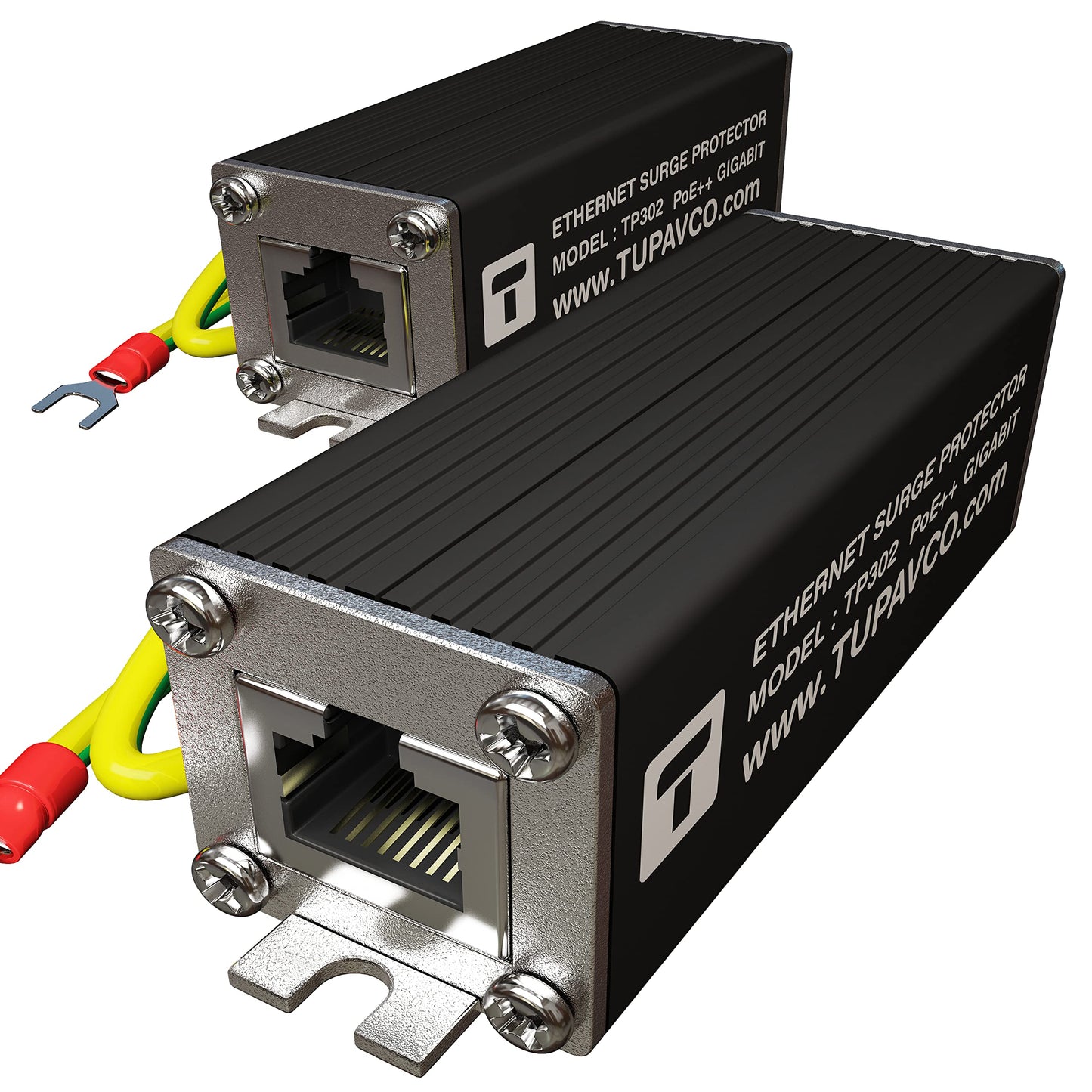 Tupavco Ethernet Surge Protector (2 Pack) Gigabit High PoE++ Class 8 (154W/3.2A) TP302x2