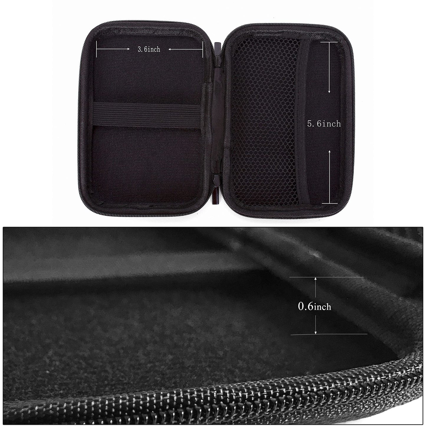 Ginsco Hard Shell Travel Case for Seagate Portable 1/2TB 5TB External Hard Drive,for UnionSine 500GB/1TB Ultra Slim Hard Drive,Universal HDD Case