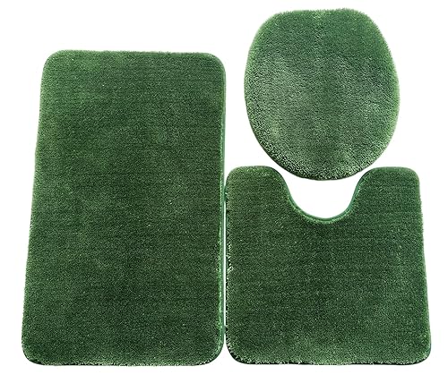 Daniel's Bath 3Pc Sage Daniel's Bath & Beyond 3 Piece Solid Luxury Bath Mat, Olive Green, 3 Count (3PC Solid Luxury)