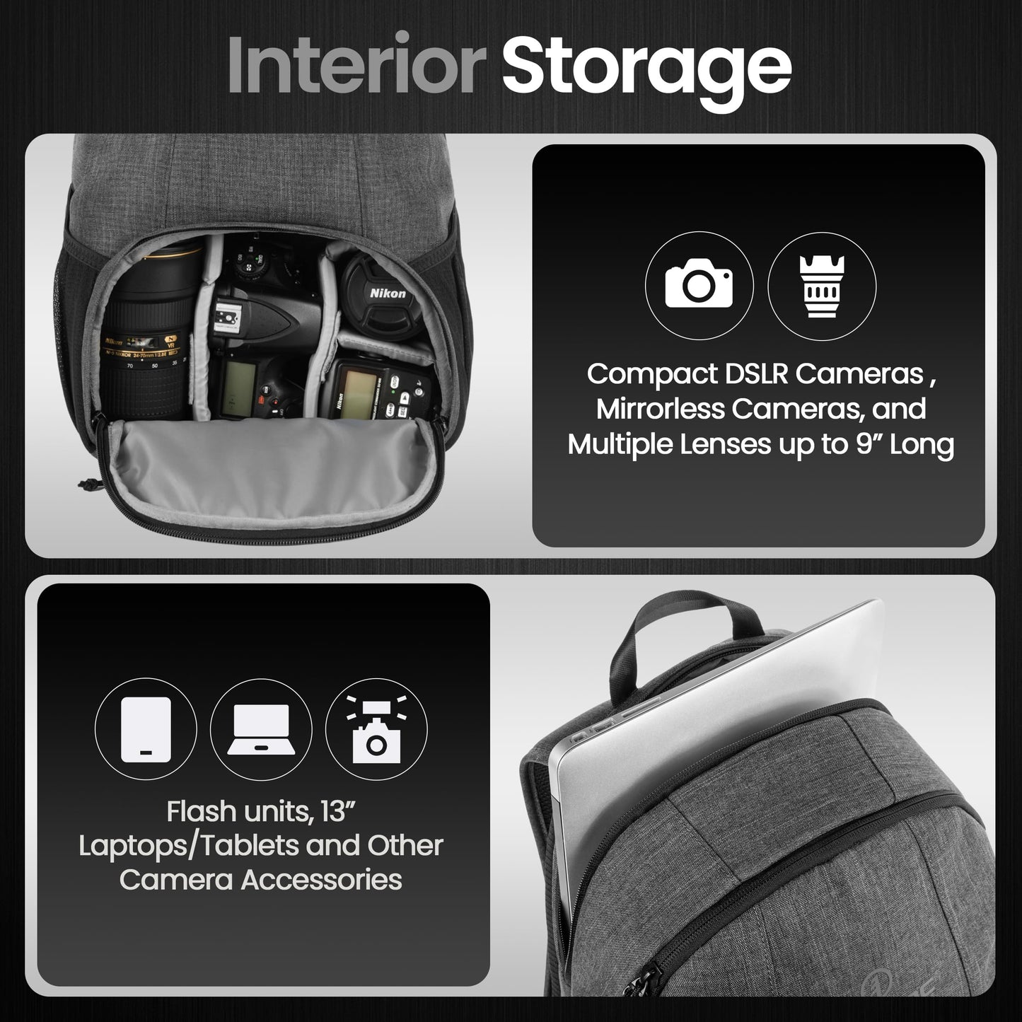 Tamrac Tradewind 18 Camera Backpack for Photographers, Compact DSLR Camera Bag with Laptop Compartment, Professional Photography Backpack, Travel