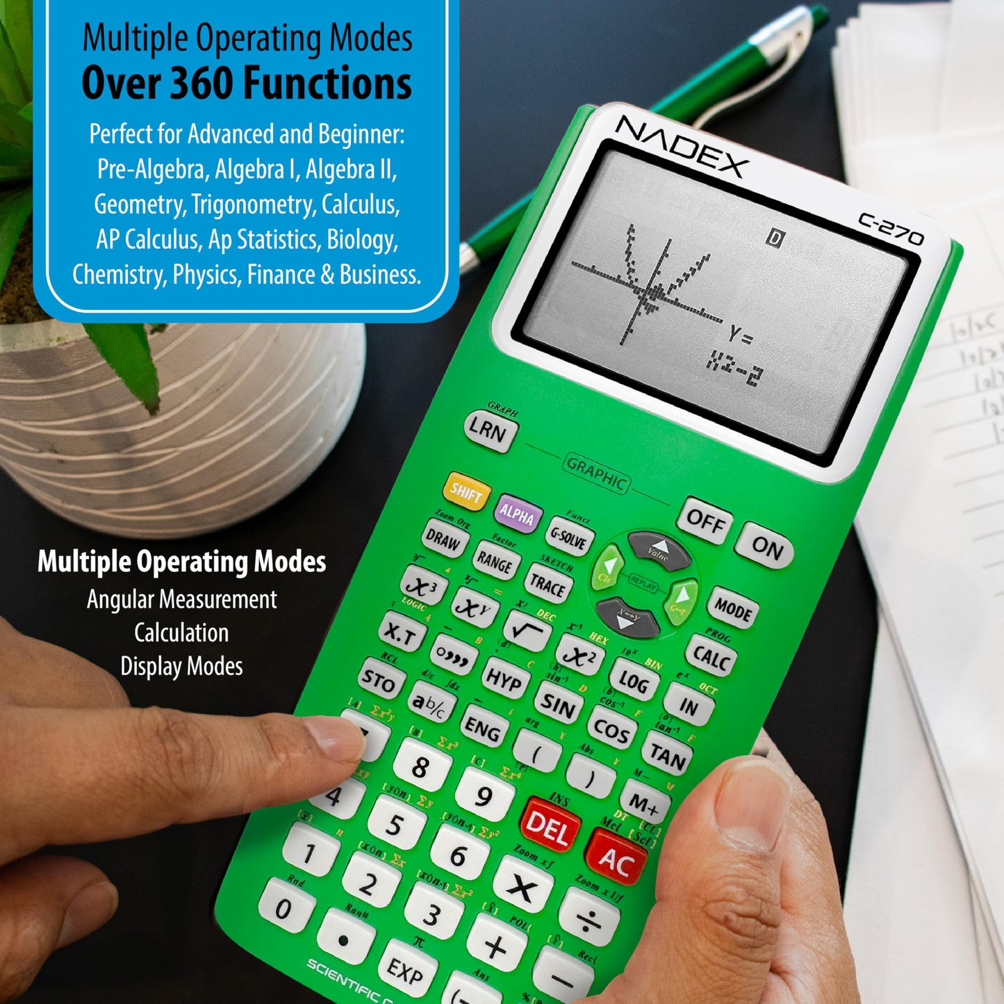 Scientific Calculator with Graph Functions for College and High School Students, Engineering, Advanced Mathematics, Calculus, Algebra, Geometery
