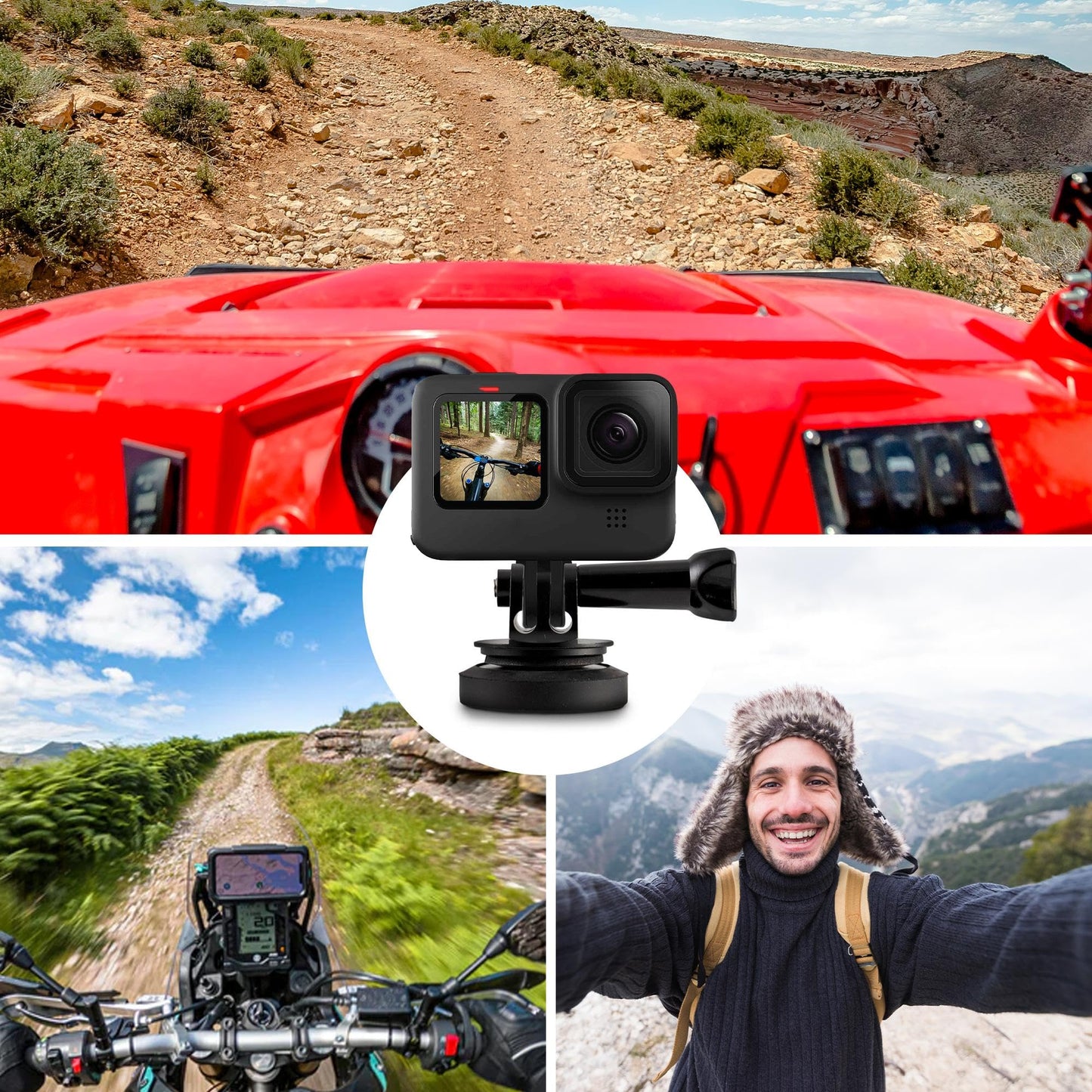 Mob Armor Action Camera Direct Mag - Magnetic Car Mount, Aircraft-Grade Material, Compatible w/GoPro Hero, GoPro Max, DJI Osmo, & Any Action Cameras